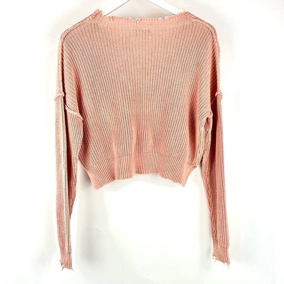 MABLE Julia Salmon Distressed Edge Sweater - Picture 3 of 9